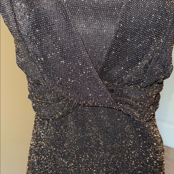 Connected Apparel Top Black and Metallic Gold Sleeveless Blouse Women's Size S - Picture 5 of 11